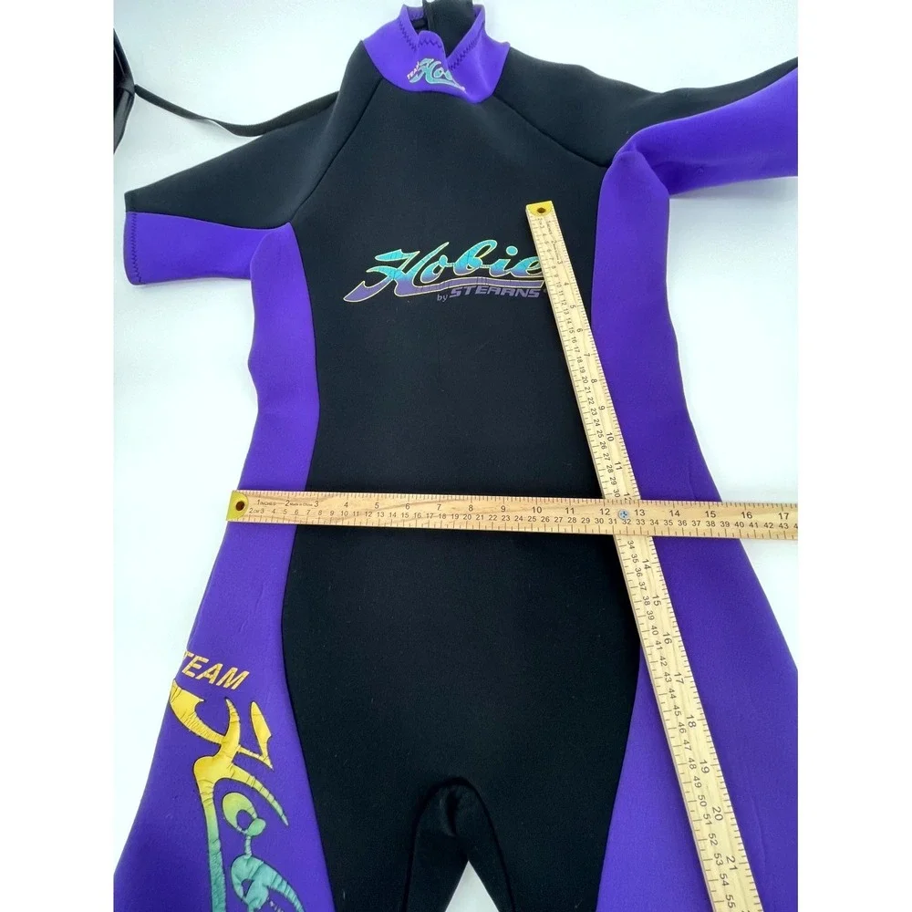 Team‎ Hobie Stearns Wetsuit Mens Medium Purple Black Logo Short Sleeve Running
